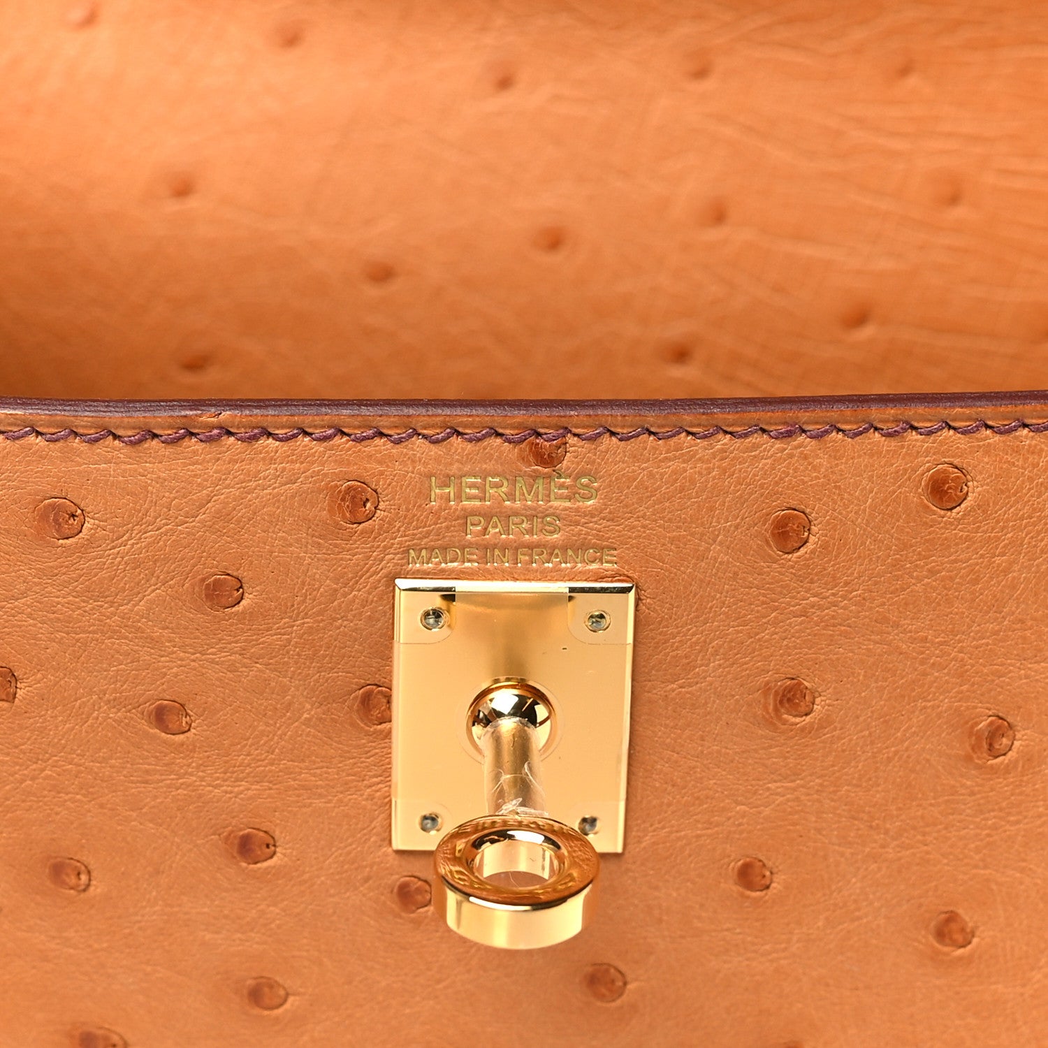 Hermes Ostrich Kelly Sellier 25 Gold 6 of 11