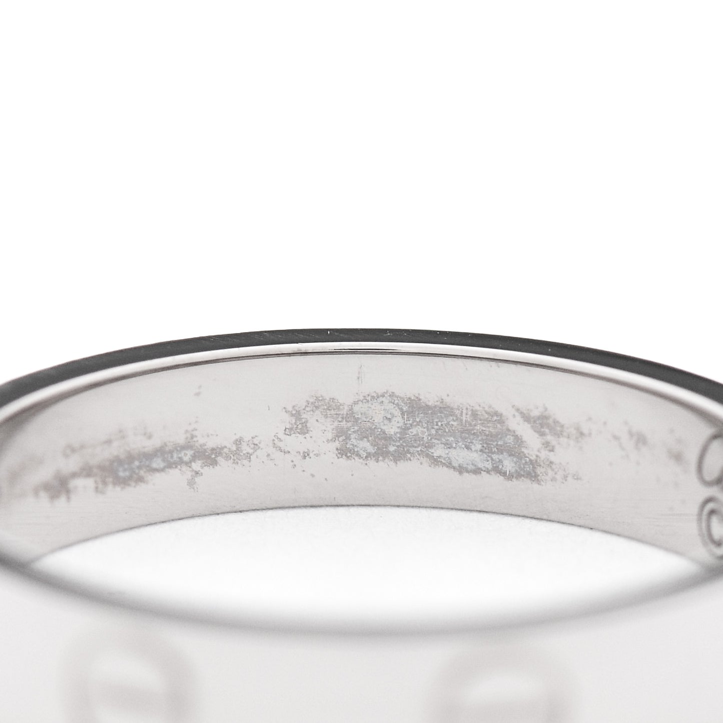 18K White Gold 3.5mm LOVE Wedding Band Ring 53 6.5
