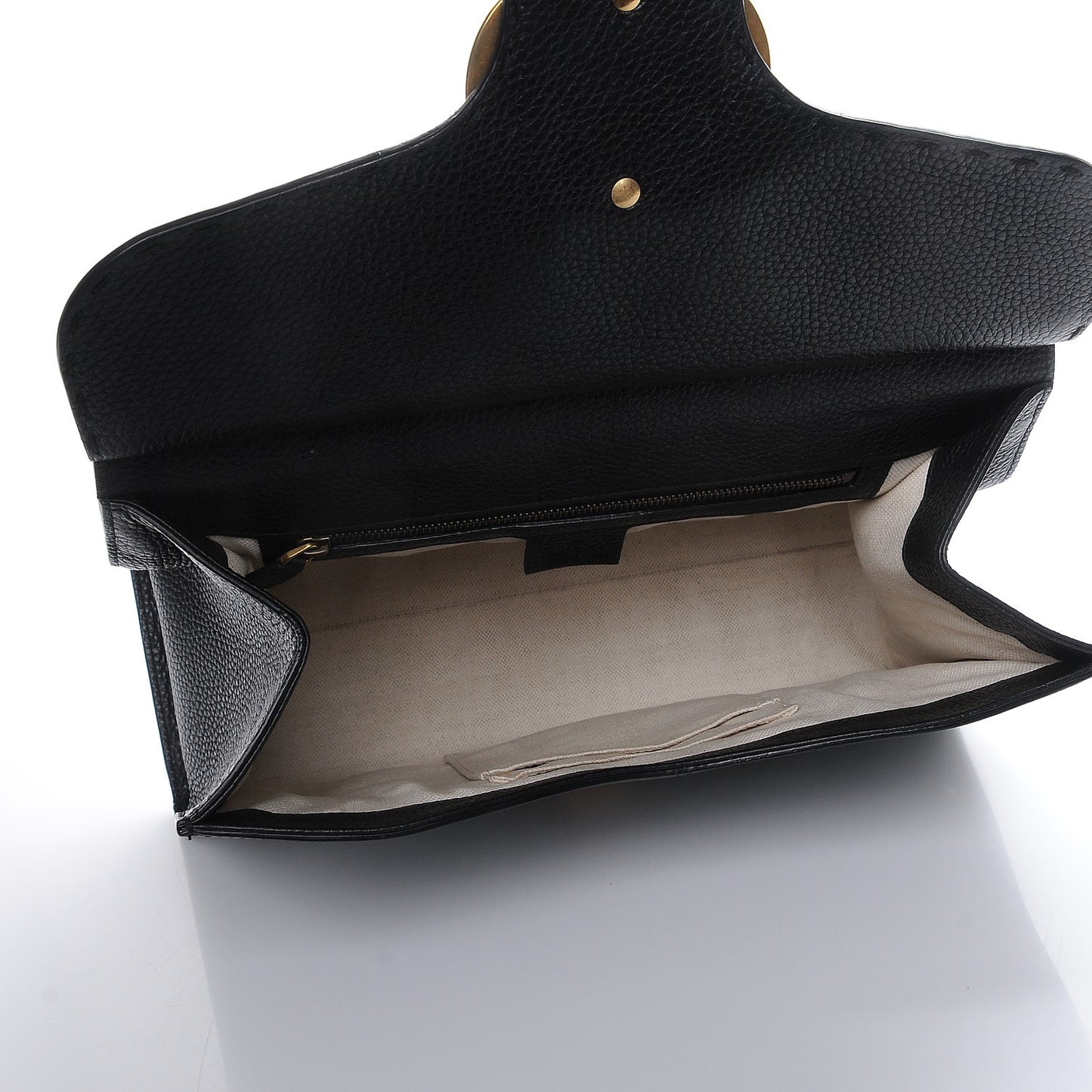 Calfskin Small GG Marmont Top Handle Bag Black