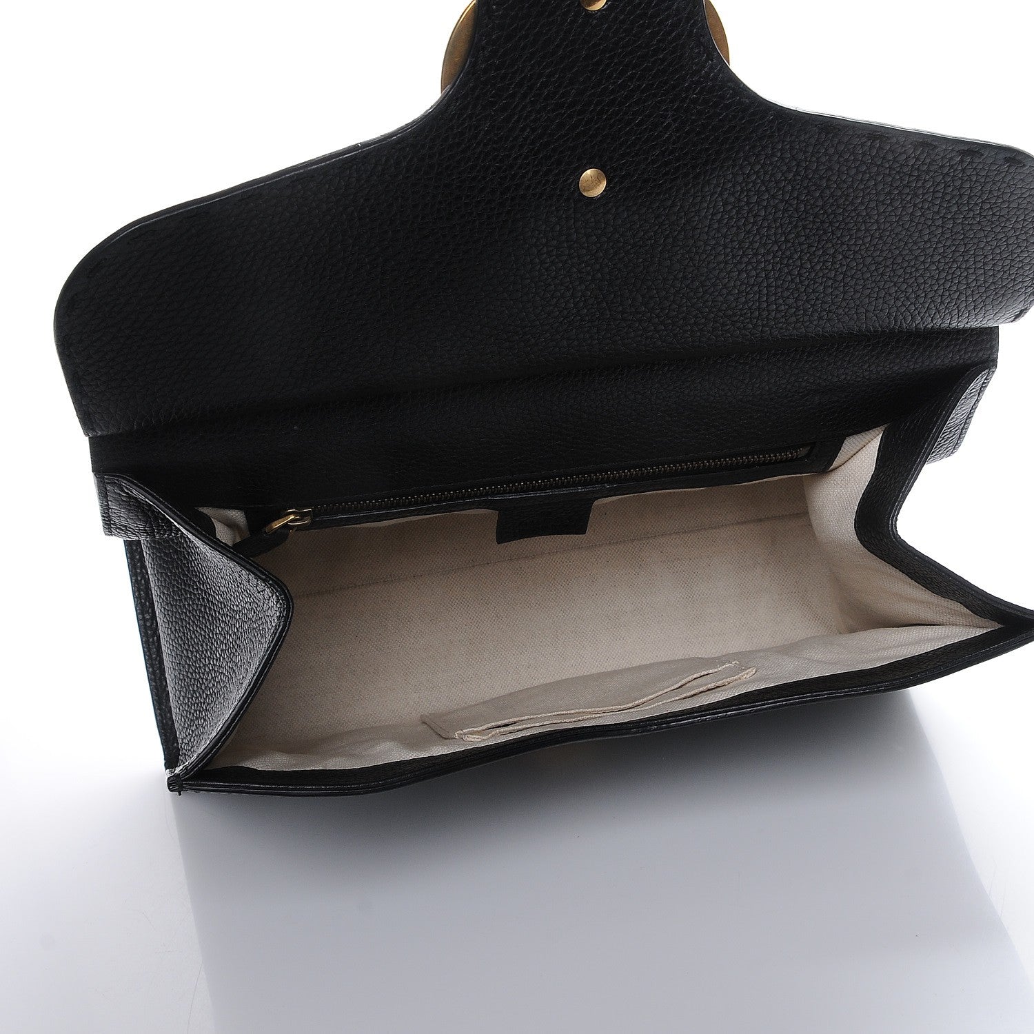 Gucci Calfskin Small GG Marmont Top Handle Bag Black 6 of 8