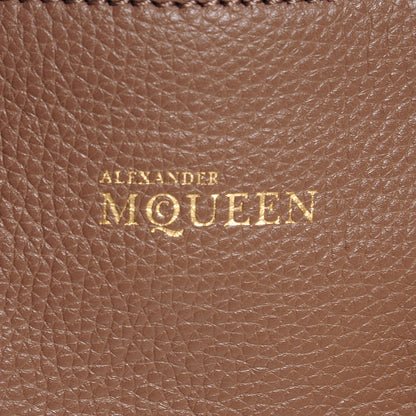 Alexander McQueen Pebbled Calfskin Small Skull Padlock Zip Around Tote Taupe 7 of 9