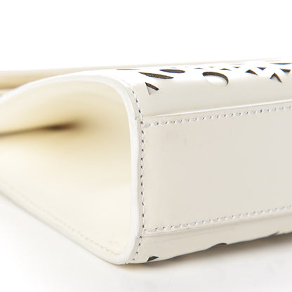 Alaia Calfskin Laser Cut Clutch White 10 of 11
