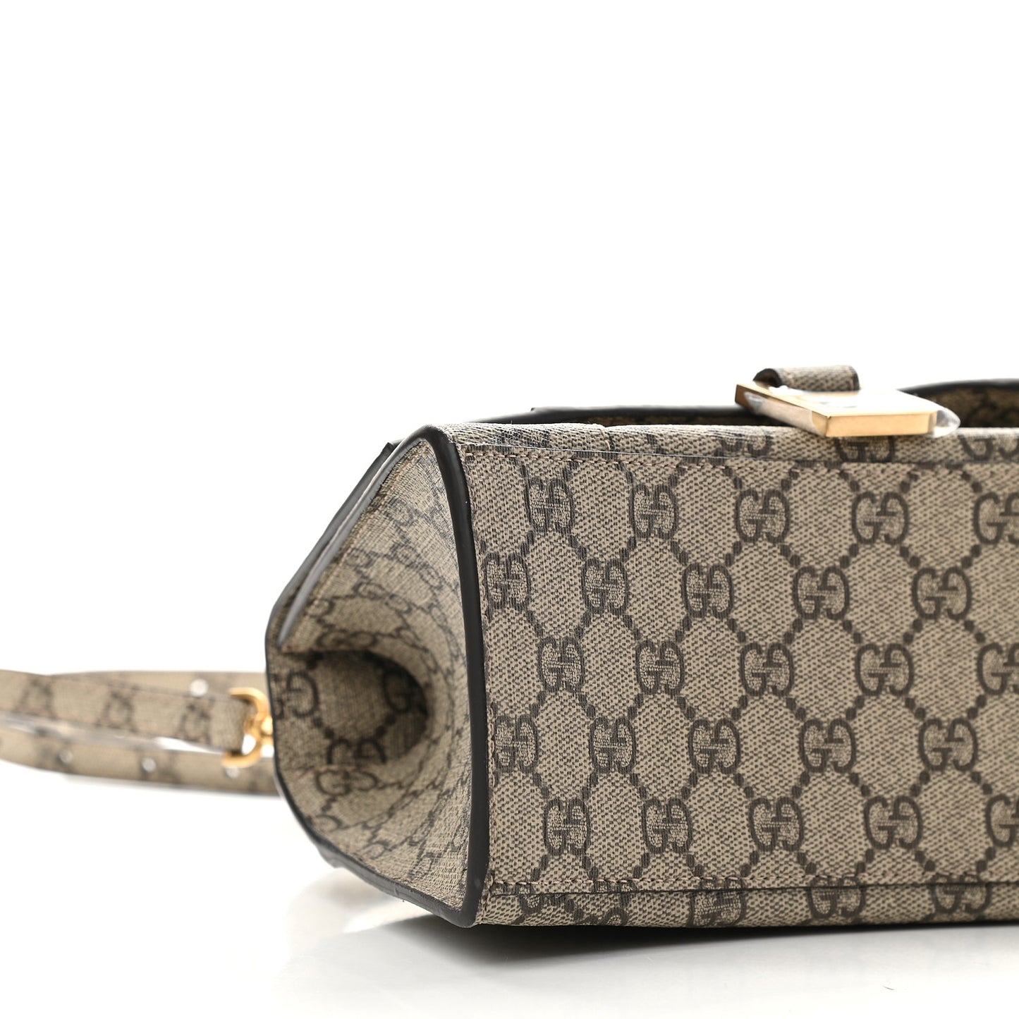 X GUCCI GG Supreme Monogram Small Hourglass Top Handle Bag Beige Ebony
