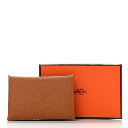 Hermes Epsom Calvi Card Case Gold 8 of 8