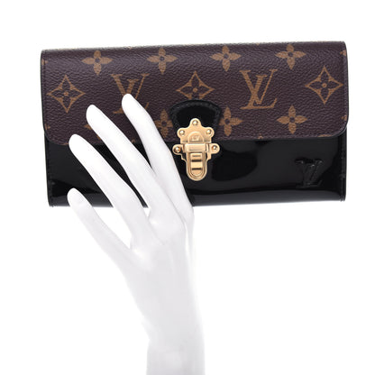 Louis Vuitton Patent Calfskin Monogram Cherrywood Wallet Black 2 of 8