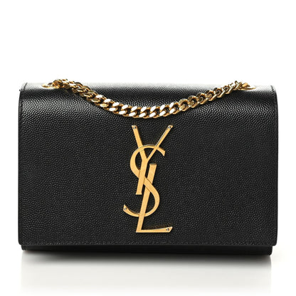 Saint Laurent Grain De Poudre Small Monogram Kate Satchel Black 1 of 9