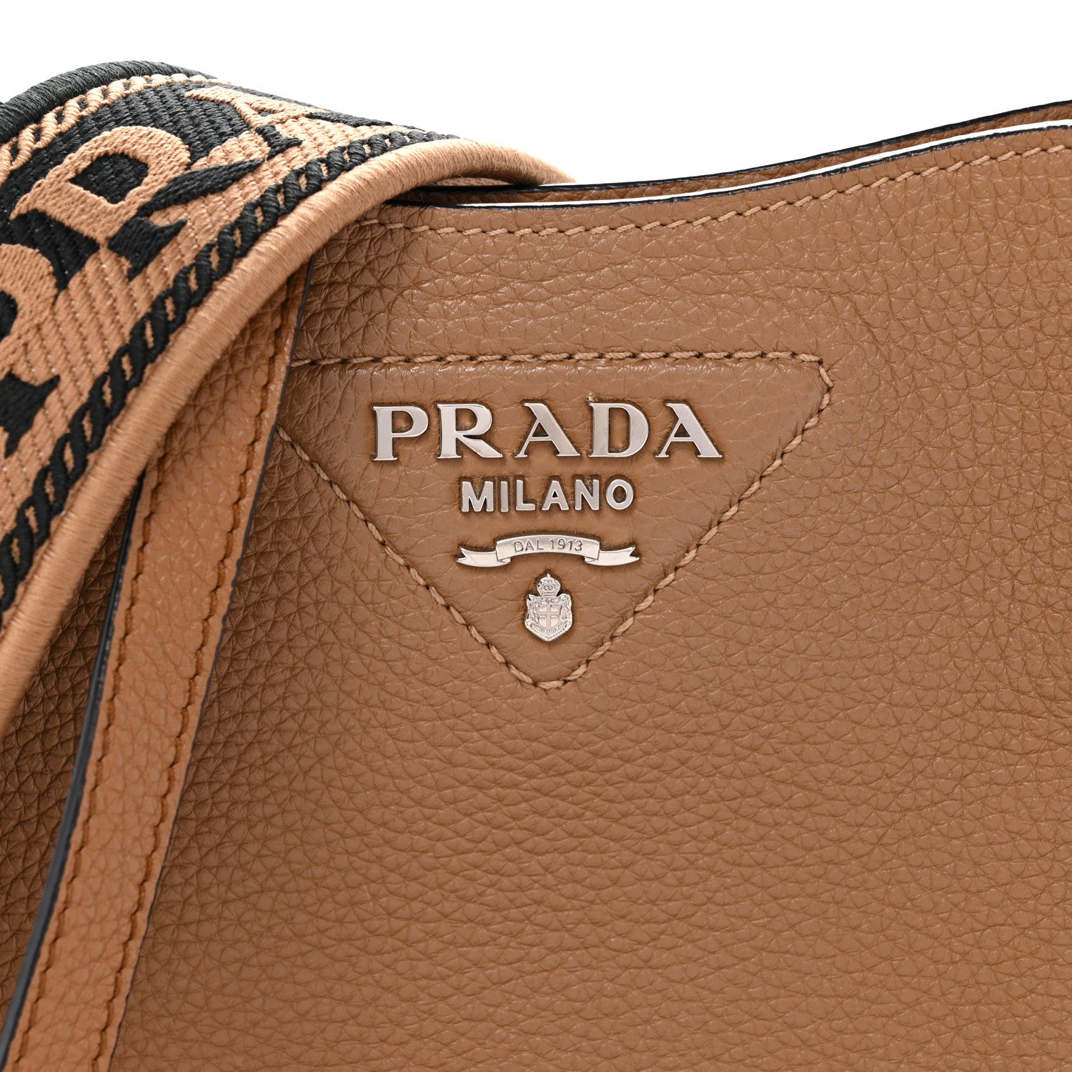Prada Vitello Daino Soft Mini Hobo Messenger Bag Caramel 8 of 14