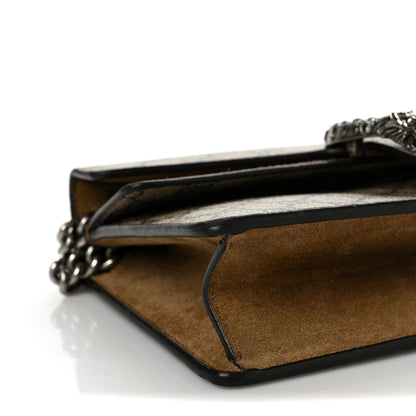 Gucci GG Supreme Monogram Suede Crystal Small Dionysus Shoulder Bag Beige Ebony Taupe 7 of 10