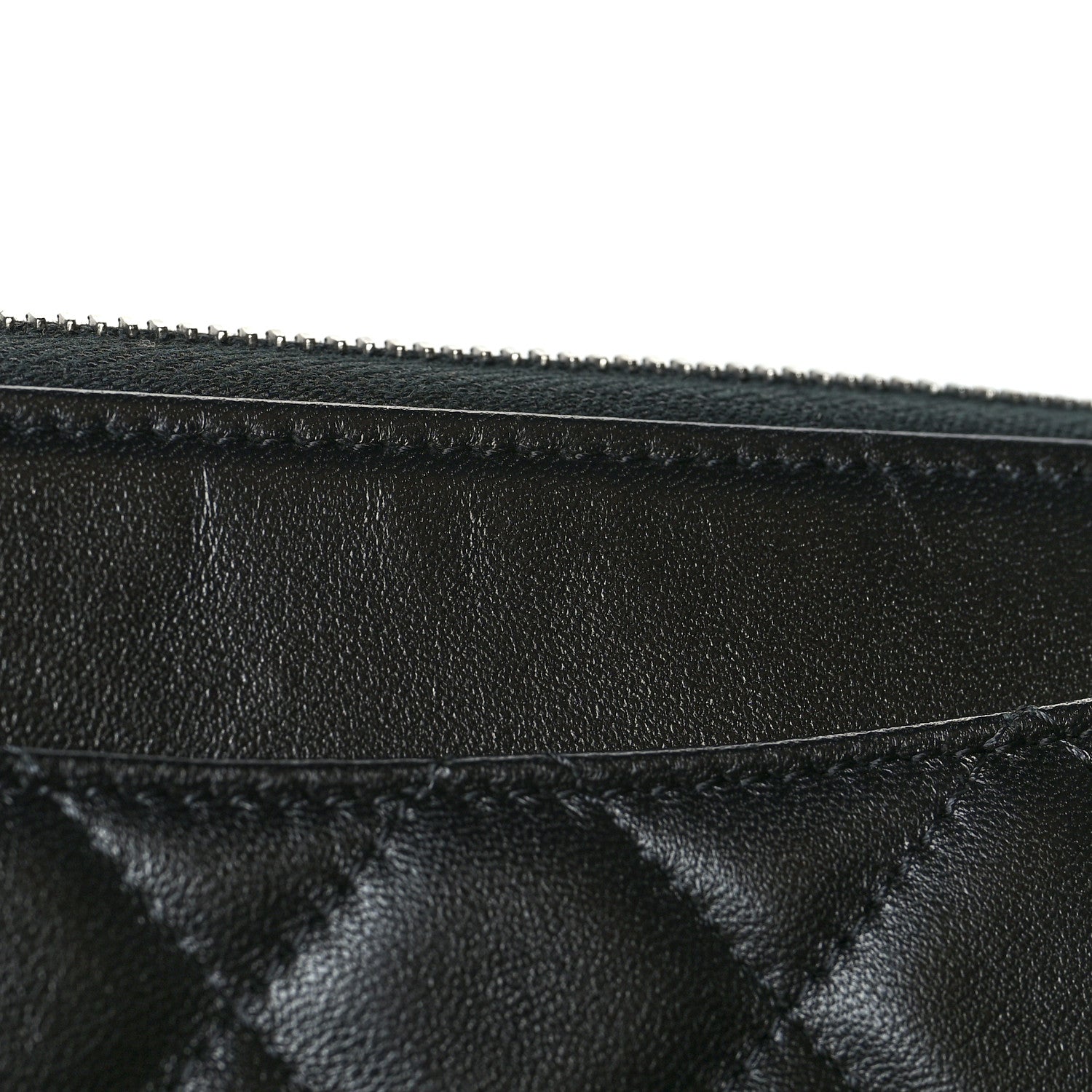 Chanel Lambskin Quilted Large Gusset Zip Around Wallet Black 10 of 10