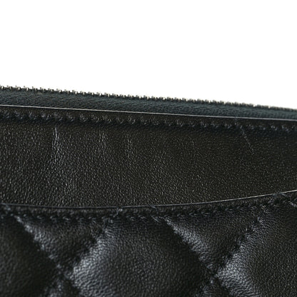 Chanel Lambskin Quilted Large Gusset Zip Around Wallet Black 10 of 10