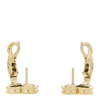 Van Cleef & Arpels 18K Yellow Gold Malachite Vintage Alhambra Earrings 3 of 4