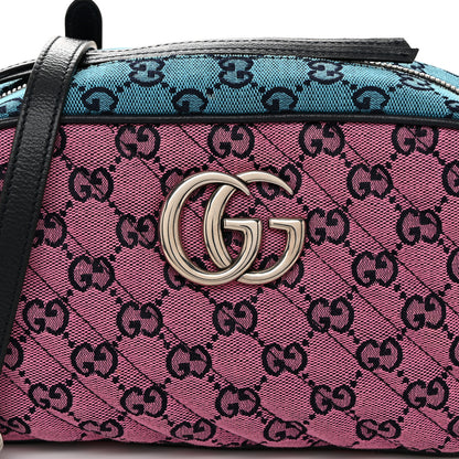 Gucci Monogram Multicolor Matelasse Diagonal Small GG Marmont Chain Shoulder Bag Pink Blue Green Red Light Blue 8 of 10