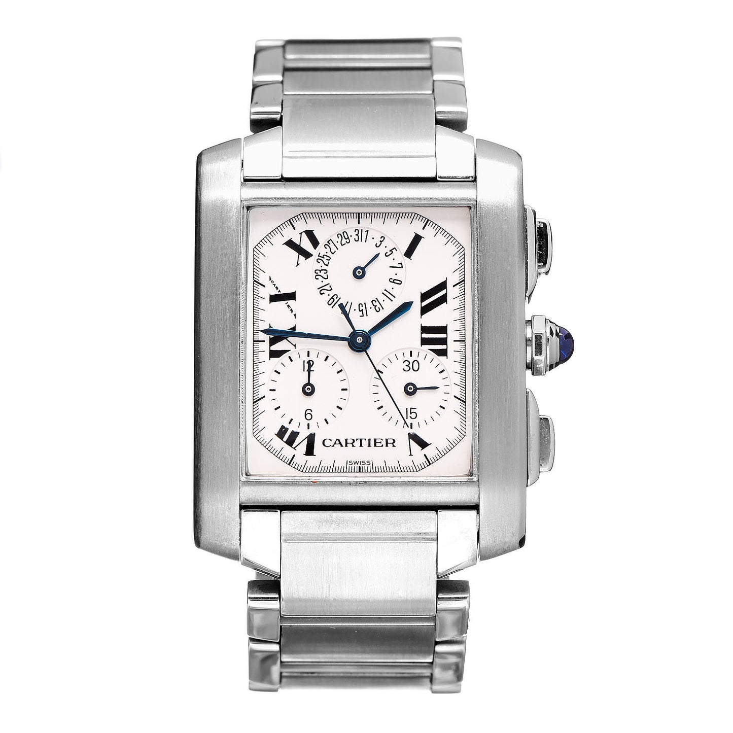 Stainless Steel 28mm Tank Francaise Chrono Reflex Quartz Watch