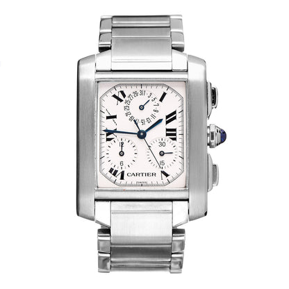 Cartier Stainless Steel 28mm Tank Francaise Chrono Reflex Quartz Watch 1 of 9
