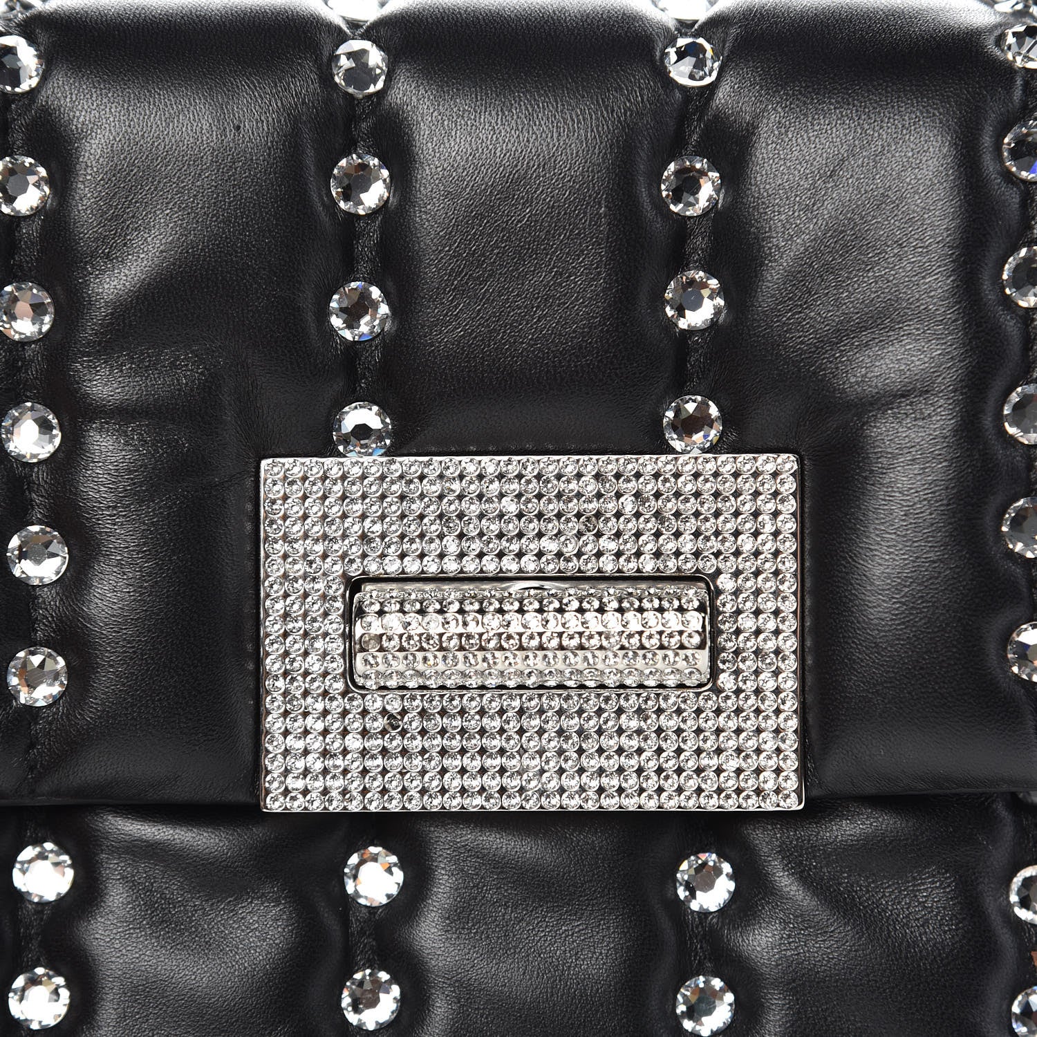 Tom Ford Lambskin Quilted Crystal Small Natalia Chain Bag Black 7 of 11