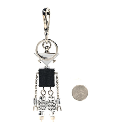 Prada Saffiano Edward Robot Trick Keychain Black 2 of 4