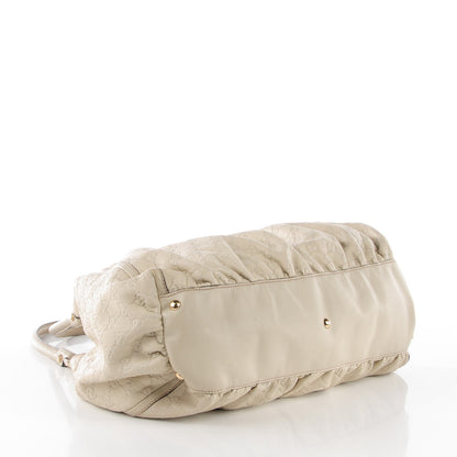 Gucci Guccissima Large D Gold Ring Shoulder Bag Off White 4 of 7