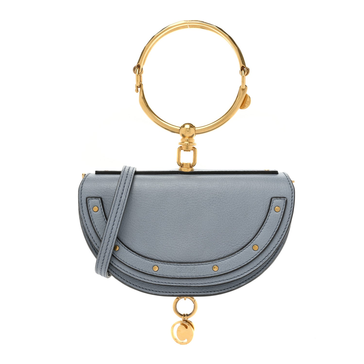 Chloe Calfskin Small Nile Bracelet Minaudiere Bag Washed Blue 1 of 17