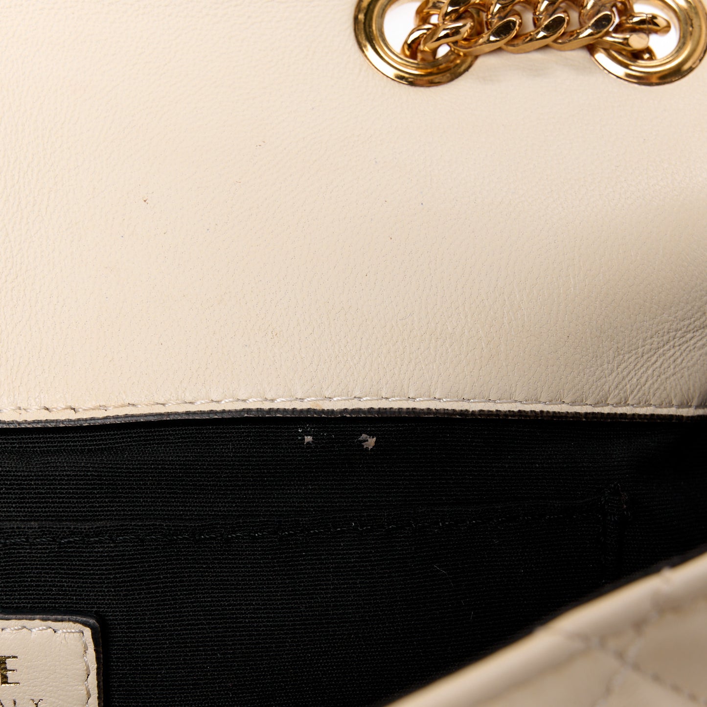 Nappa Quilted Medusa Chain Crossbody Beige