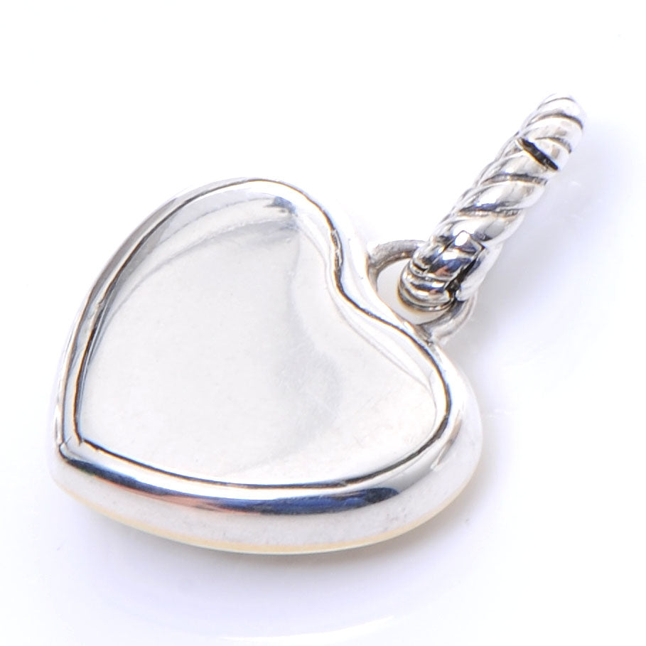 David Yurman Sterling Silver 18k Gold Heart Pendant 3 of 5