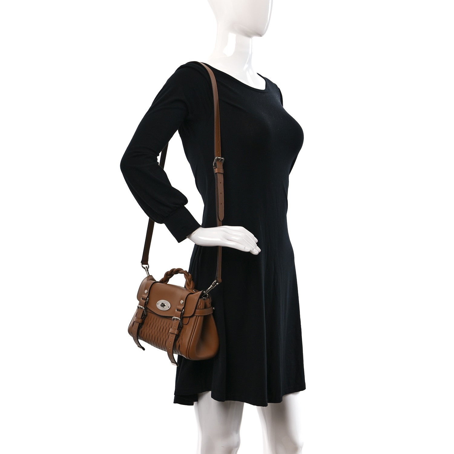 Mulberry Classic Smooth Mesh Calfskin Mini Alexa Teak 2 of 8
