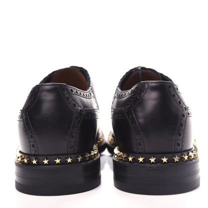 Gucci Calfskin Mens Star Studded Lace Up Oxfords 9 Black 7 of 12