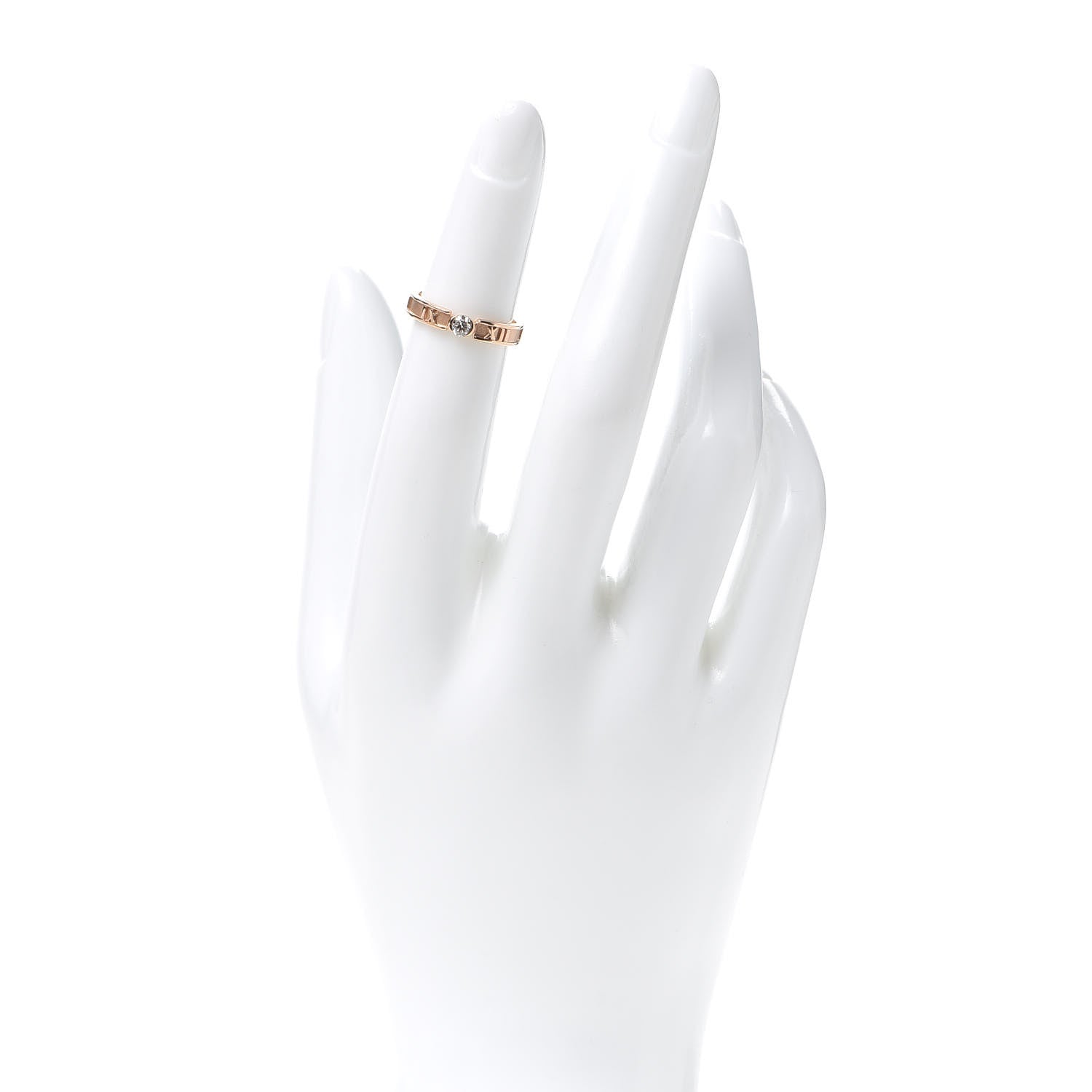 Tiffany 18K Rose Gold Diamond Atlas Closed Narrow Ring 47 4 2 of 6