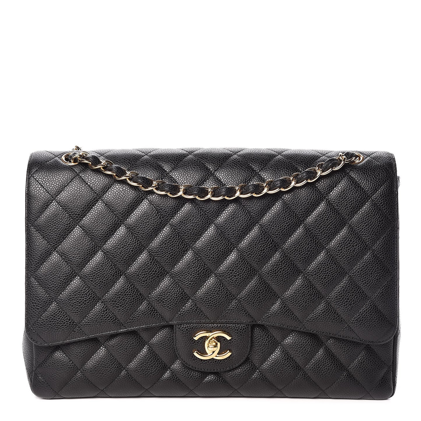 Caviar Quilted Maxi Single Flap Black