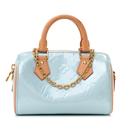 Louis Vuitton Vernis Monogram Nano Speedy Sky 1 of 9