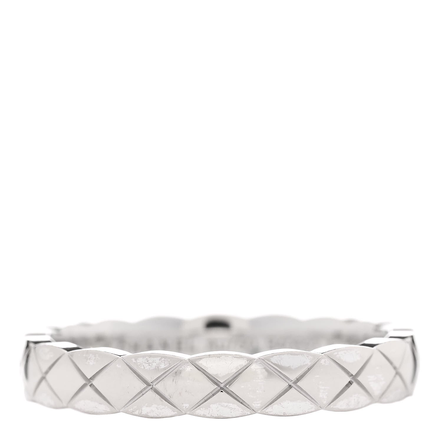 Chanel 18K White Gold Mini Coco Crush Ring 53 6.25 1 of 4