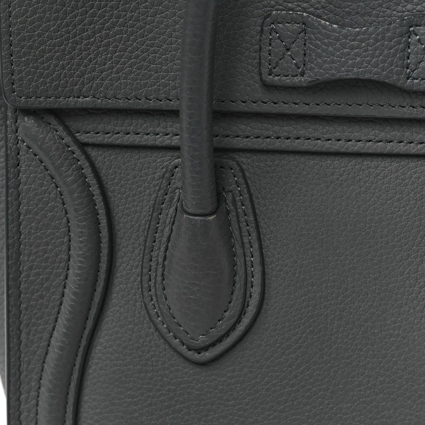 Drummed Calfskin Nano Luggage Kohl