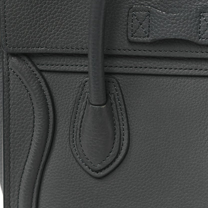 Celine Drummed Calfskin Nano Luggage Kohl 14 of 15