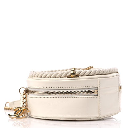 Chanel Crumpled Calfskin Cotton Small En Vogue Round Bag White 4 of 14