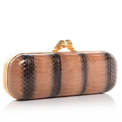 Alexander McQueen Cobra Twin Skull Box Clutch Blush Black 3 of 7
