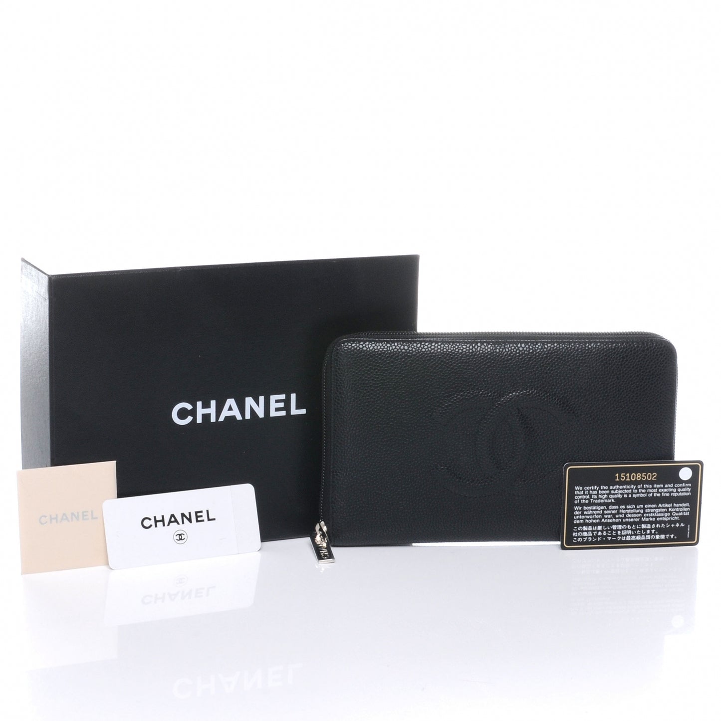 Caviar CC Zip Around Wallet Black