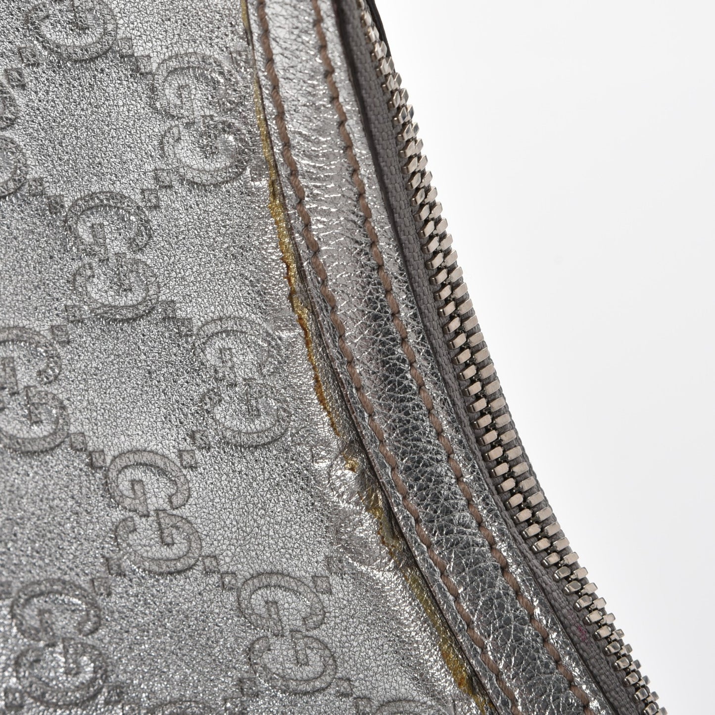 Metallic Guccissima Small Princy Hobo Silver
