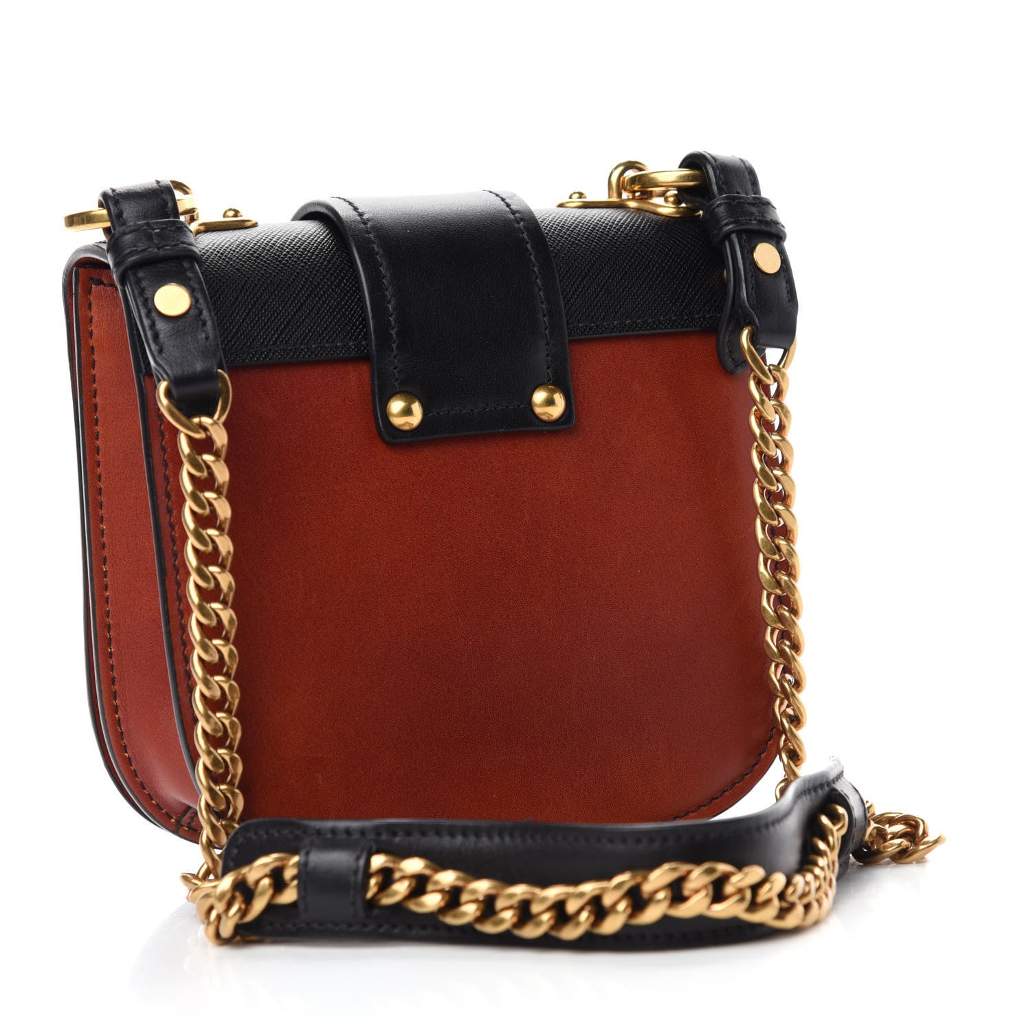 Prada City Calf Saffiano Cahier Crossbody Bag Cotto Black 3 of 9