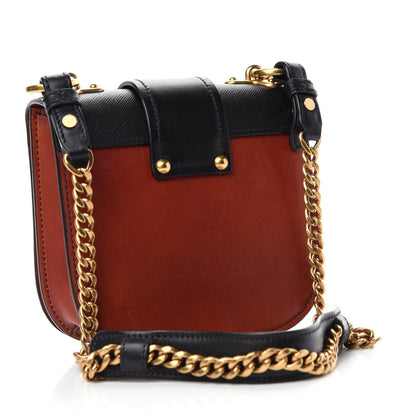 Prada City Calf Saffiano Cahier Crossbody Bag Cotto Black 3 of 9