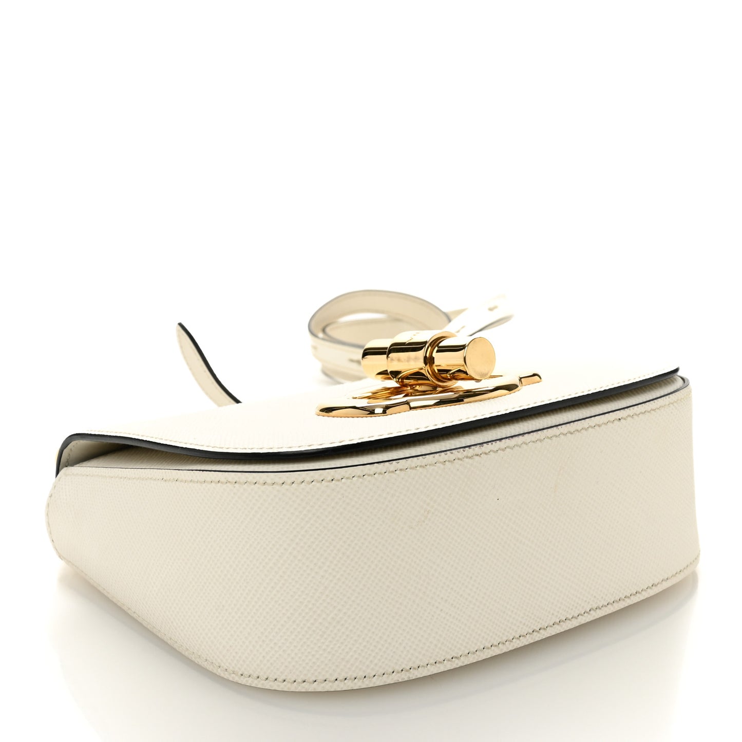 Saffiano Cuir Pattina Shoulder Bag White