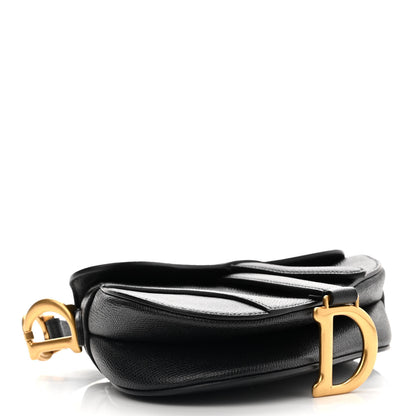 Christian Dior Grained Calfskin Mini Saddle Bag Black 3 of 8