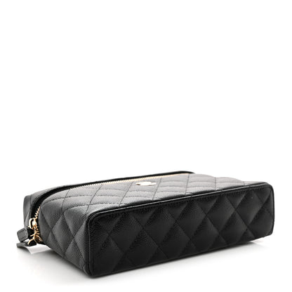 Chanel Caviar Quilted Top Handle Slim Vanity With Chain Black 4 of 11