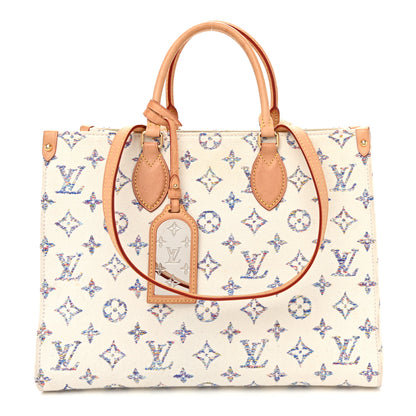 Louis Vuitton Monogram Jacquard Nautical Onthego MM Multicolor Beige 1 of 12
