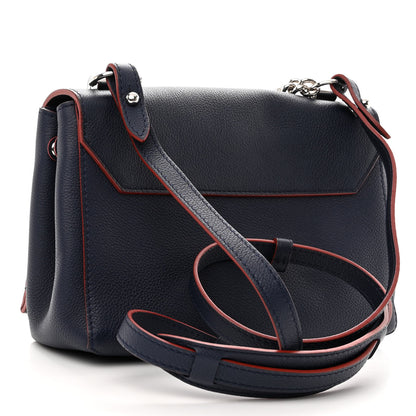 Louis Vuitton Calfskin Lockme II Chain Bag BB Marine Rouge 3 of 9