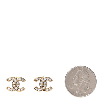 Chanel Crystal CC Earrings Gold 2 of 4