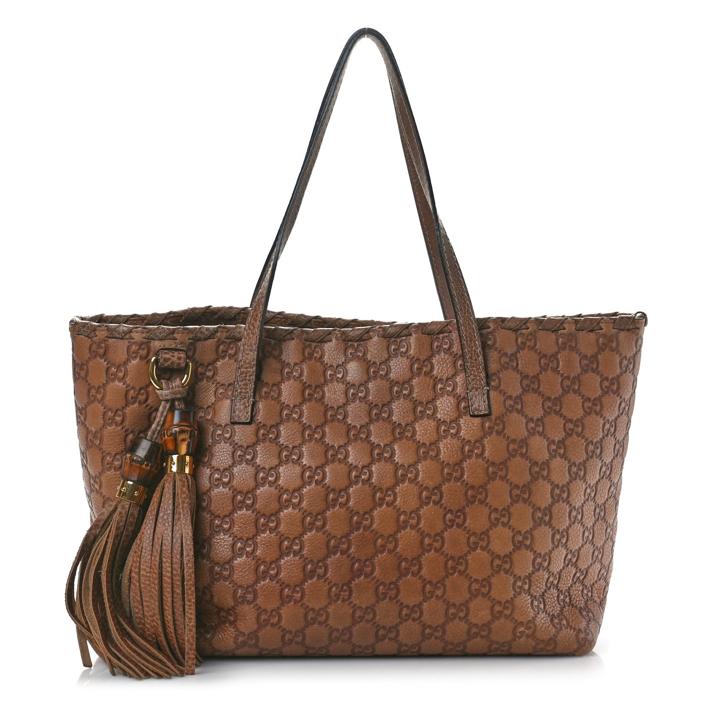 Guccissima Bamboo Tassel Medium Tote Brown