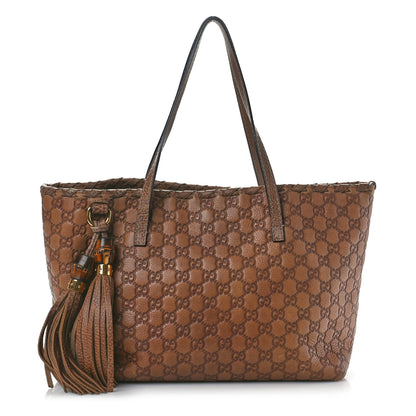 Gucci Guccissima Bamboo Tassel Medium Tote Brown 1 of 12