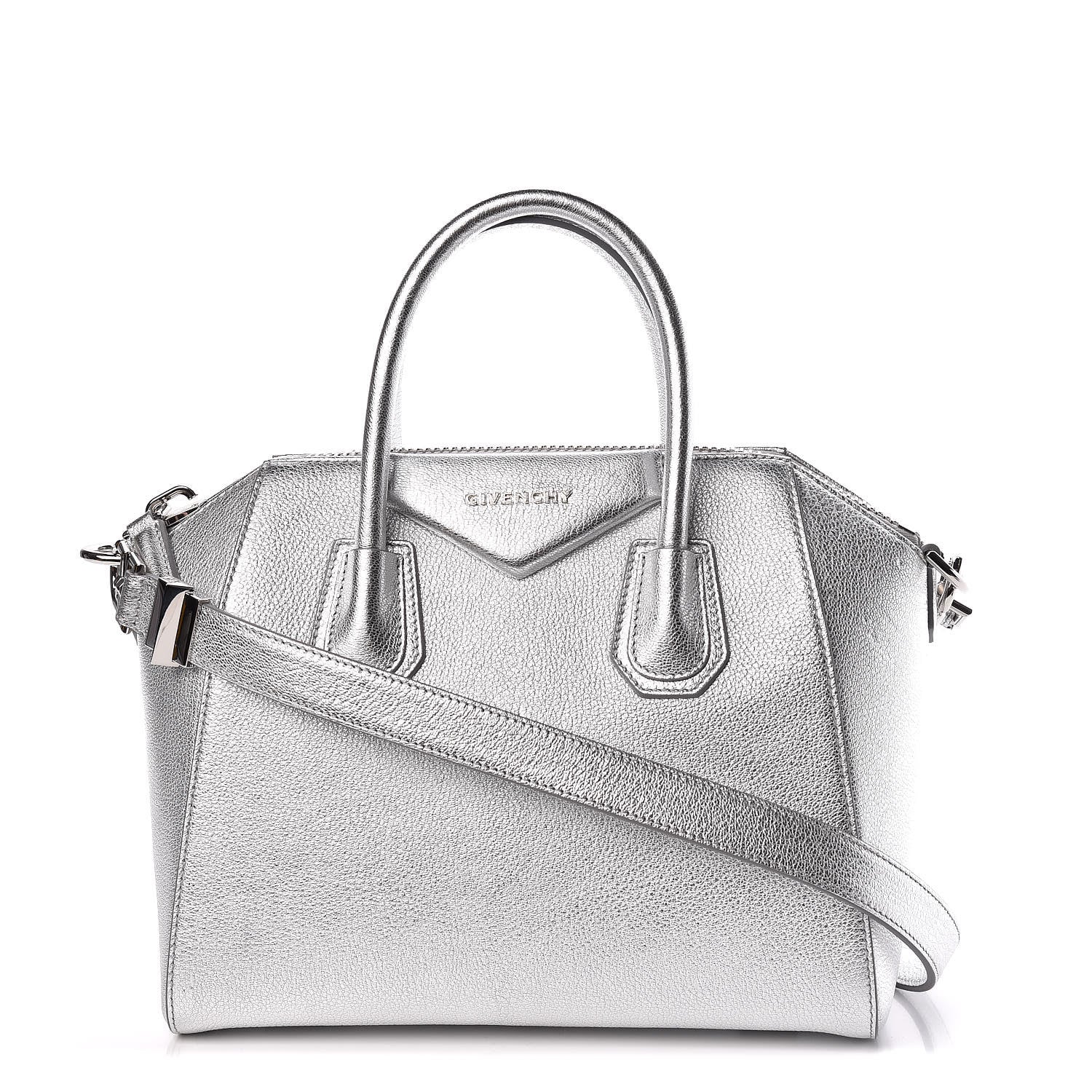 Givenchy Metallic Sugar Goatskin Small Antigona Silver 1 of 10