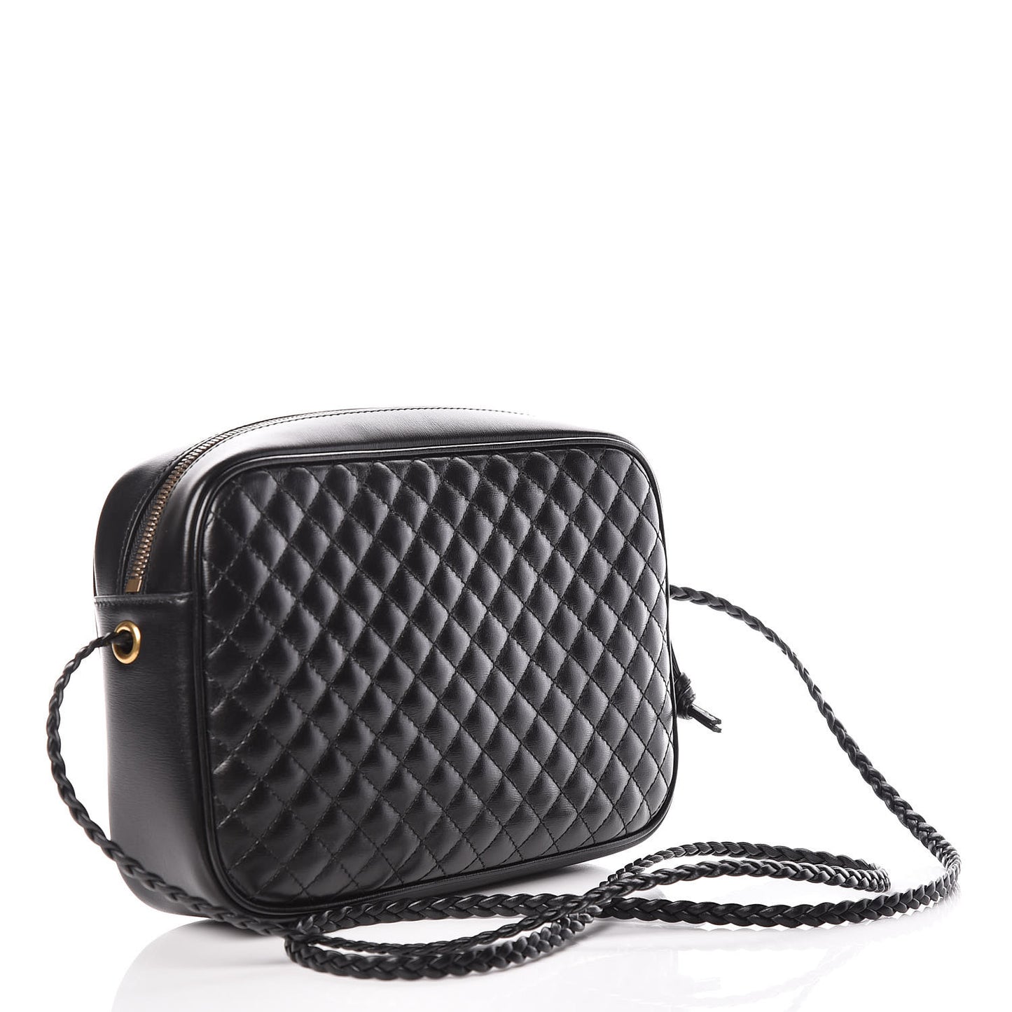 Calfskin Web Trapuntata Small GG Shoulder Bag Black