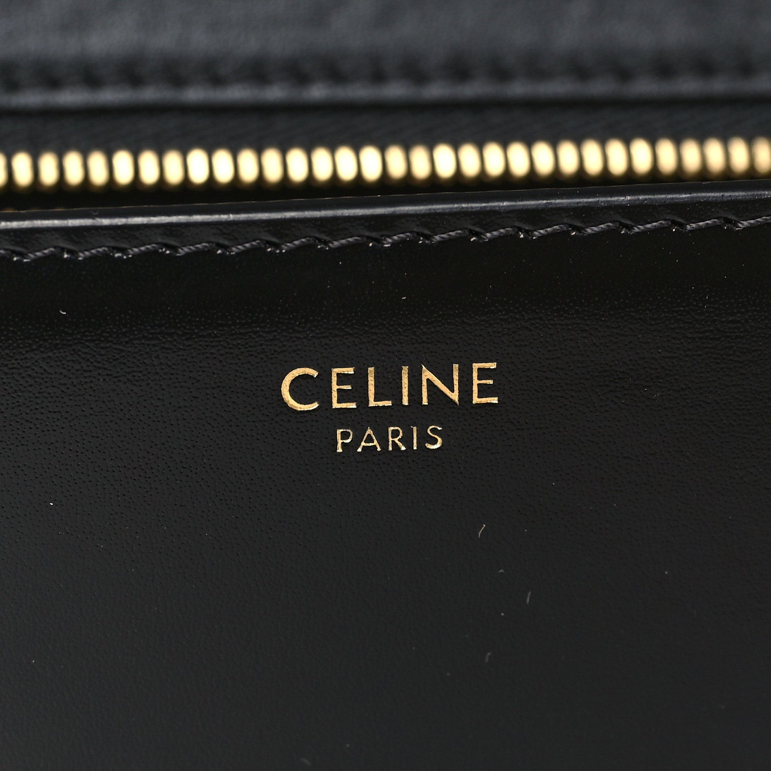Celine Shiny Calfskin Chain Besace Triomphe Black 6 of 8