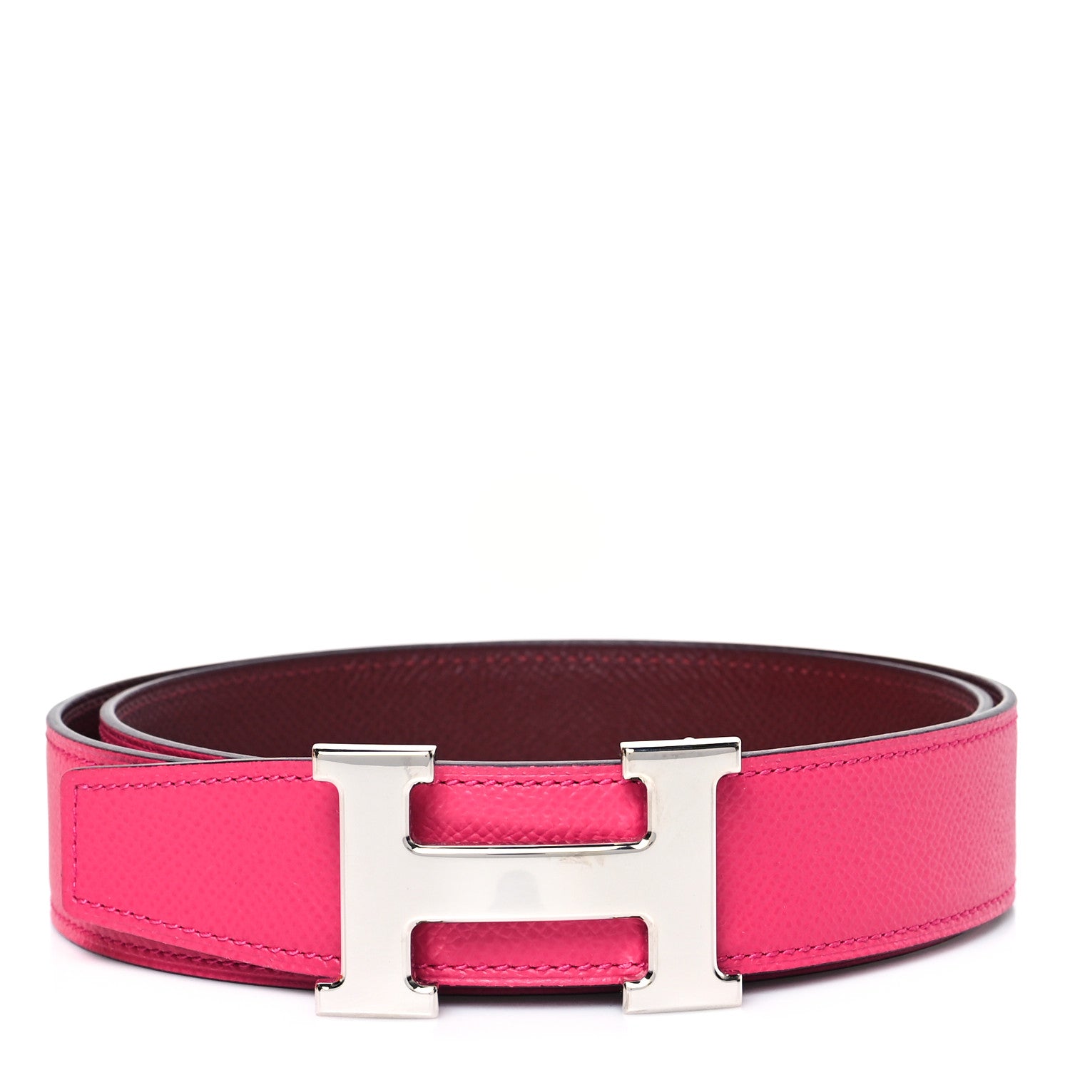 Hermes Epsom 32mm H Belt 85 Rose Mexico Rouge H 1 of 5